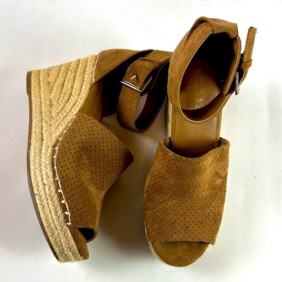 ALTAR’D STATE brown suede buckle espadrille wedge - Picture 1 of 8